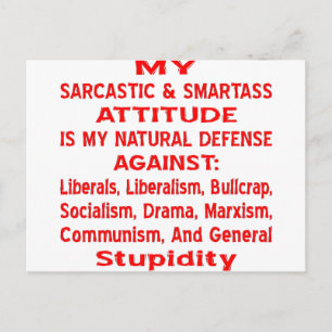 Carte Postale Mon Attitude Sarcastique Et Smartass Est Ma Nature