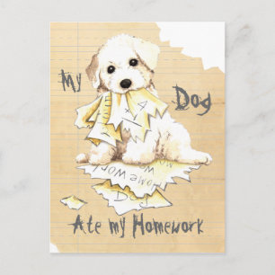 Carte Postale Mon Bichon A Mangé Ma Maison