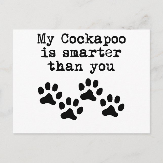 Carte Postale Mon Cockapoo Est Plus Intelligent Que Vous (Devant)