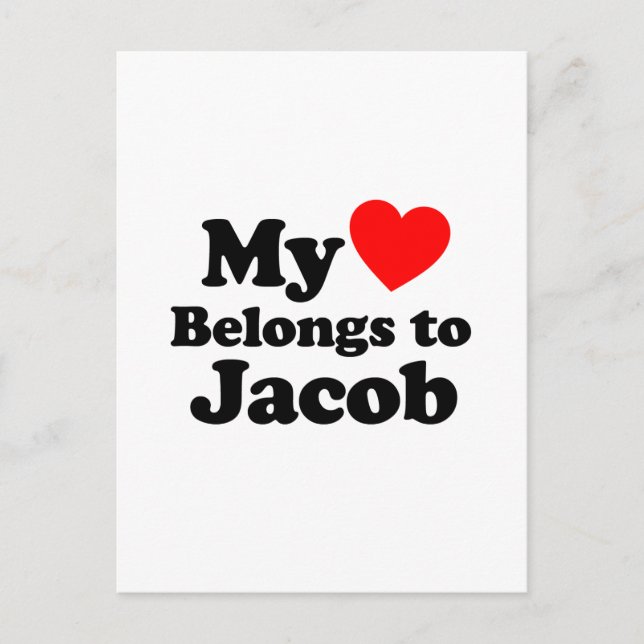 Carte Postale Mon coeur appartient à Jacob (Devant)