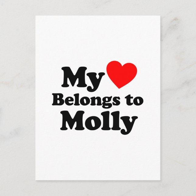 Carte Postale Mon coeur appartient à Molly (Devant)
