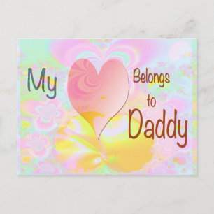 Carte Postale Mon coeur appartient à papa (arrière - plan pastel