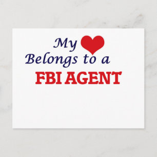 Carte Postale Mon coeur appartient à un agent Fbi