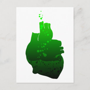 Carte Postale mon coeur pompe de la bière verte