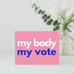 Carte Postale Mon corps Mon vote Roevember