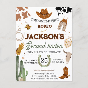 Carte Postale Mon deuxième anniversaire Rodéo Far West