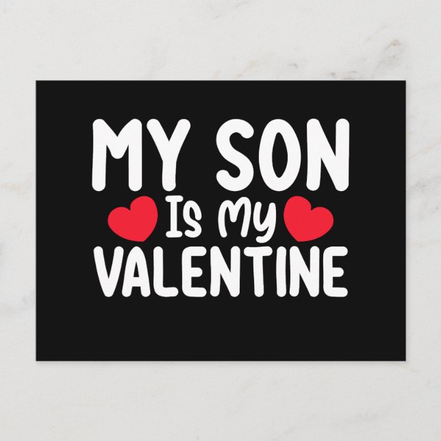 Carte Postale Mon Fils Est Ma Valentine Maman Papa Amour Famille (Devant)