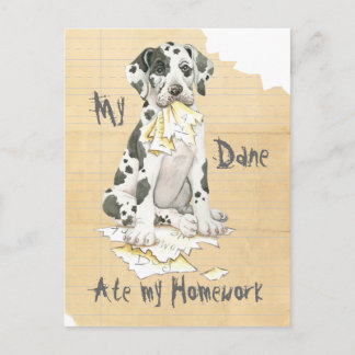 Carte Postale Mon Grand Dane A Mangé Mes Devoirs