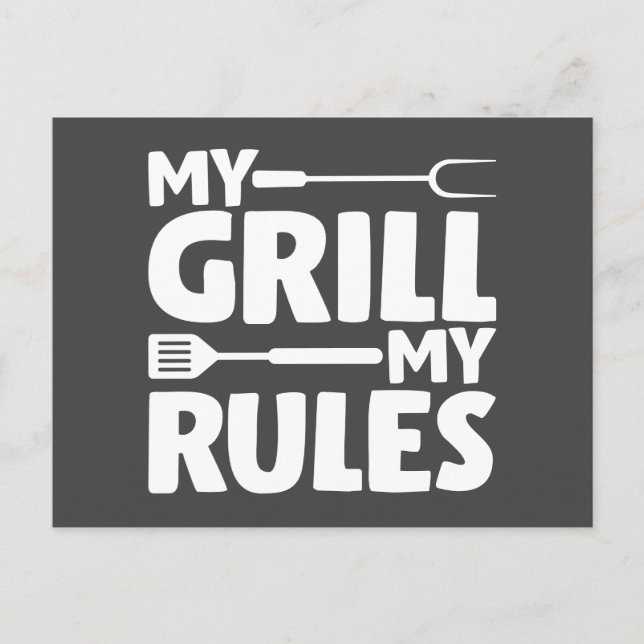 Carte Postale Mon Grill Mes règles (Devant)