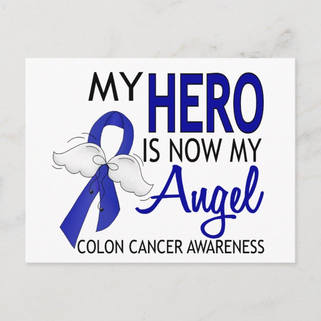 Carte Postale Mon Héros Est Mon Ange Colon Cancer (Devant)