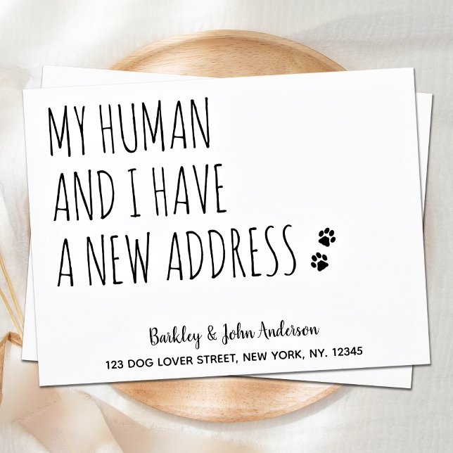 Carte Postale Mon humain et moi avons une nouvelle adresse chien (Créateur téléchargé)