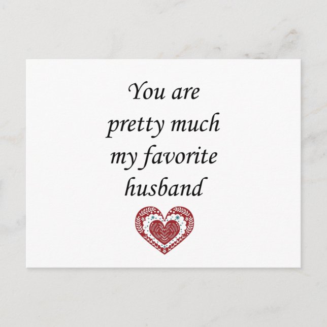 Carte Postale Mon mari favori Valentine (Devant)