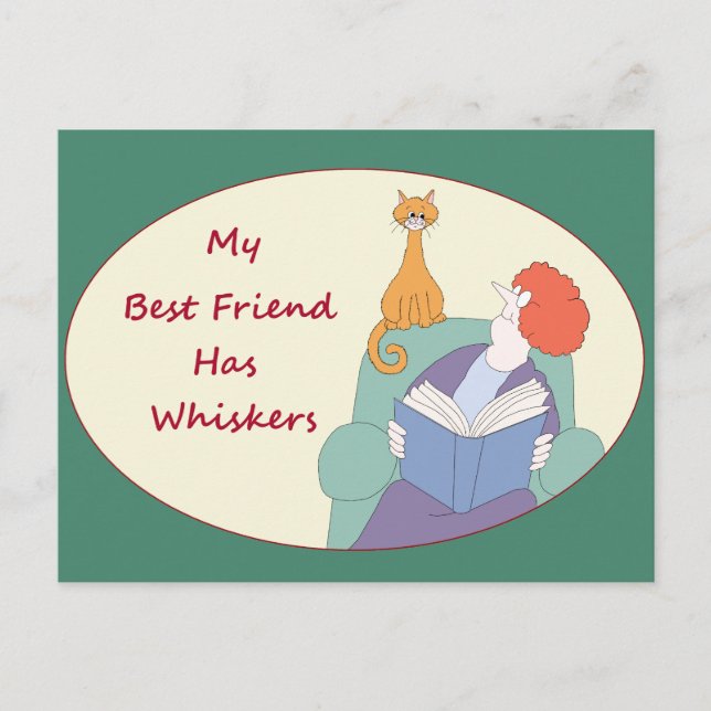 Carte Postale Mon meilleur ami a des Whiskers (Devant)