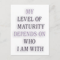 Mon niveau de maturité dépend de qui je suis avec 