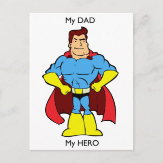 Carte Postale Mon papa Mon héros SuperHero