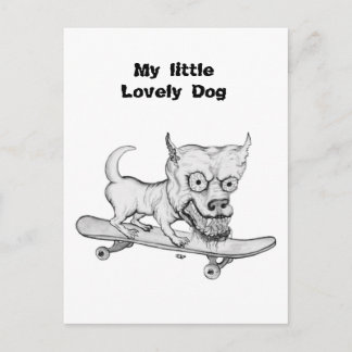 Carte Postale Mon petit chien adoré - Bleistiftzeichnung