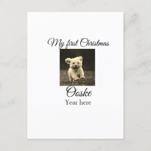 Carte Postale Mon premier Noël ajouter le nom de l'animal date a