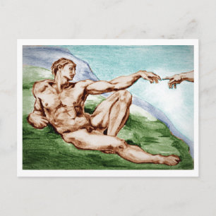 Carte Postale Mon propre dessin d'Adam de Michel-Ange