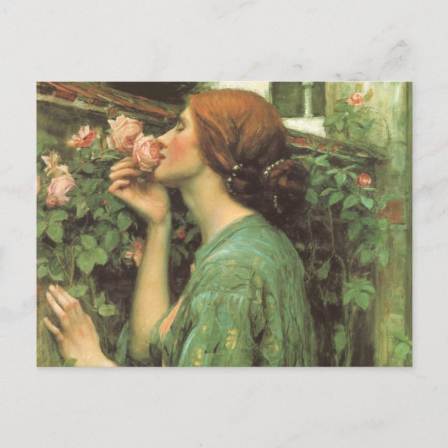 Carte Postale Mon Rose doux, ou Âme du Rose par Waterhouse (Devant)