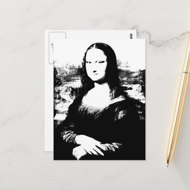 Carte Postale Mona Lisa (Devant/Arrière en situation)