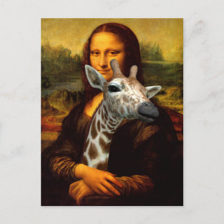 Carte Postale Mona Lisa Aime Beaucoup Les Giraffes