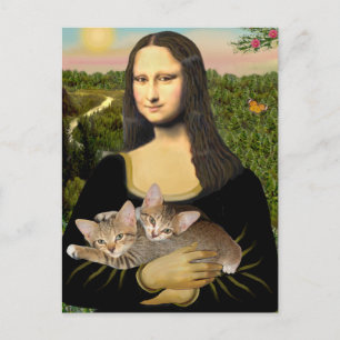 Carte Postale Mona Lisa - Deux chatons tigrés