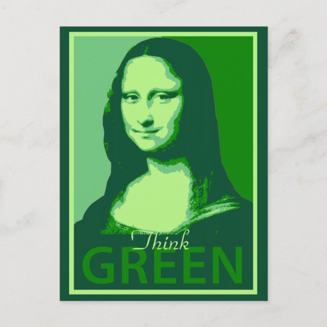 Carte Postale Mona Lisa est verte (Devant)