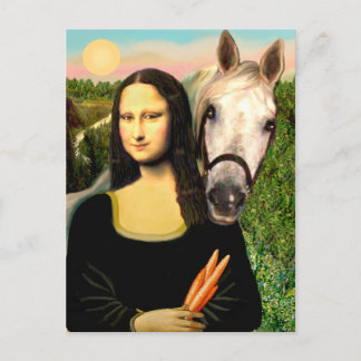 Carte Postale Mona Lisa et son cheval arabe