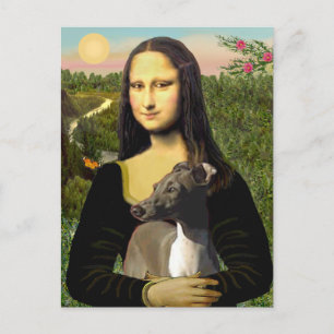 Carte Postale Mona Lisa - Lévrier Italien
