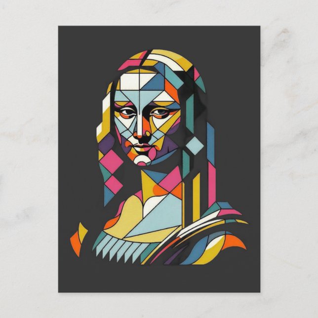 Carte Postale Mona Lisa Moderne de Style Vitrail (Devant)