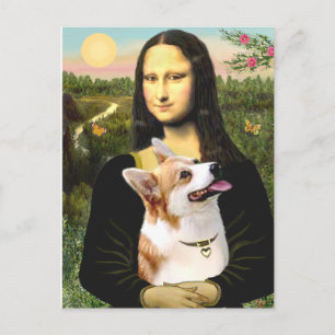 Carte Postale Mona Lisa - Pembroke Welsh Corgi 7b