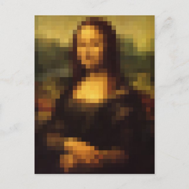 Carte Postale Mona Lisa pixelisée 2 (Devant)