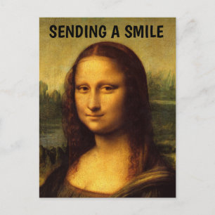 CARTE POSTALE MONA LISA POSTCARD ENVOYANT UN SOURIRE