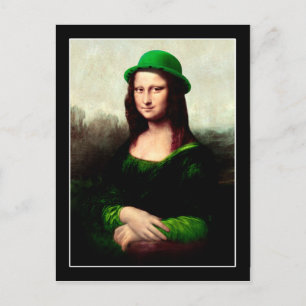 Carte Postale Mona Lisa St. Patrick's Day Clover