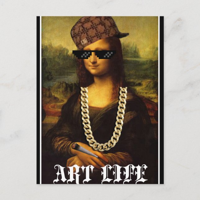 Carte Postale Mona Lisa Thug Life Art Life (Devant)