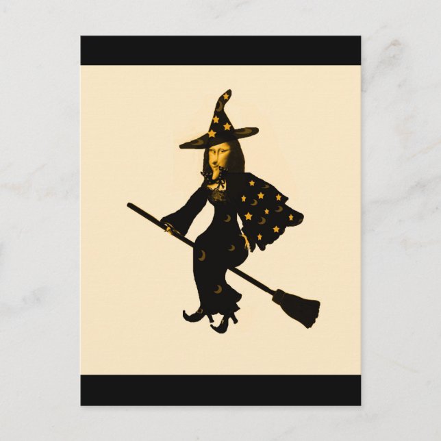 Carte Postale "Mona Lisa va à la fête d'Halloween"* (Devant)