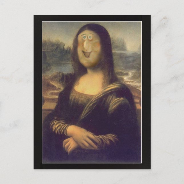 Carte Postale Mona Lisa Visage drôle (Devant)