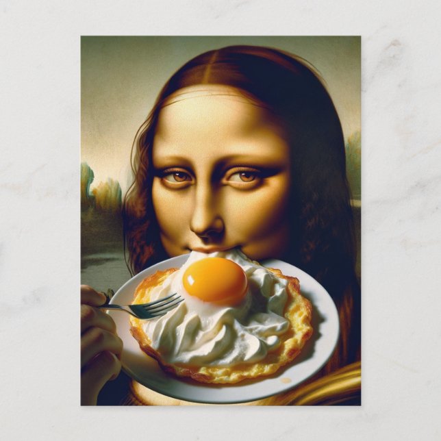 Carte Postale Mona mange une tarte (Devant)