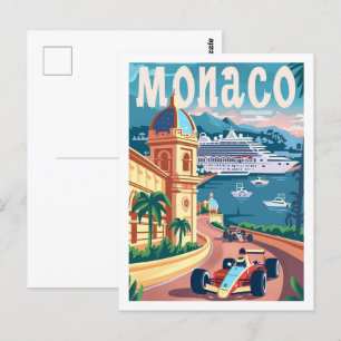Carte Postale Monaco Circuit Vintage célèbre Travel Place