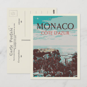 Carte Postale Monaco Côte d'Azur, vue sur le Rocher
