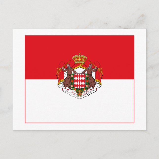Carte Postale Monaco Drapeau avec certificat d'authenticité (feu (Devant)