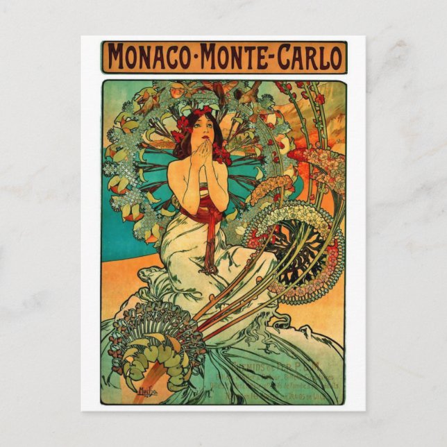 Carte Postale Monaco Monte Carlo Art Nouveau (Devant)