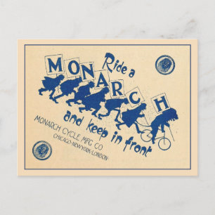 Carte Postale Monarch vélo vintage publicité