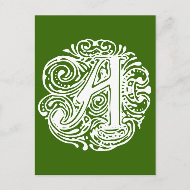 Carte Postale Monarchia White Letter "A" (Devant)