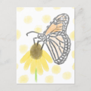 Carte Postale Monarque papillon et Black Eyed Susan