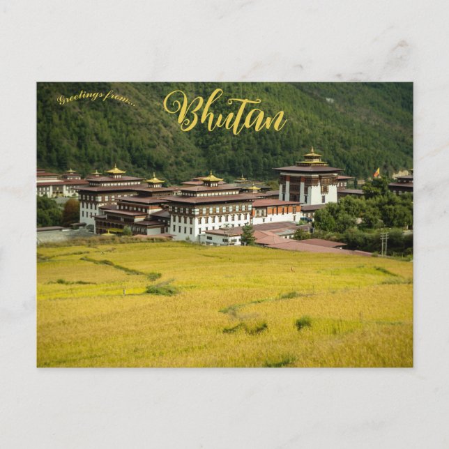 Carte Postale Monastère de Dzong au Bhoutan (Devant)