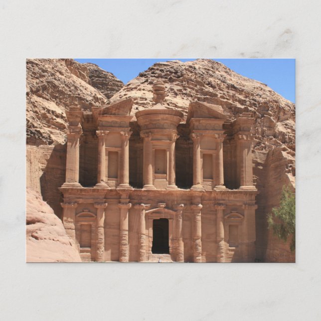 Carte Postale monastère devant Petra (Devant)
