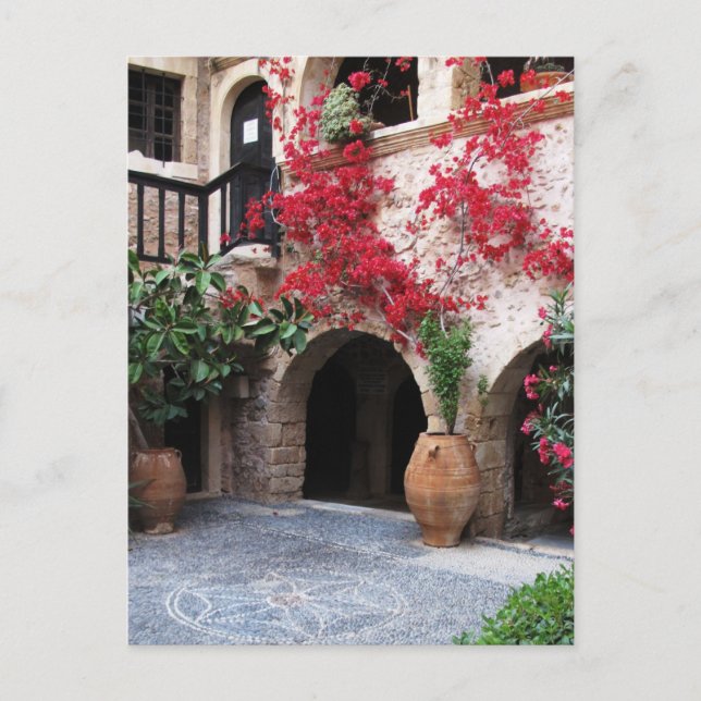 Carte Postale Monastère Toplou Eglises cour CRÈTE GRÈCE (Devant)