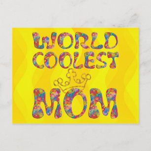 Carte Postale Monde Coolest Maman   ondes jaunes