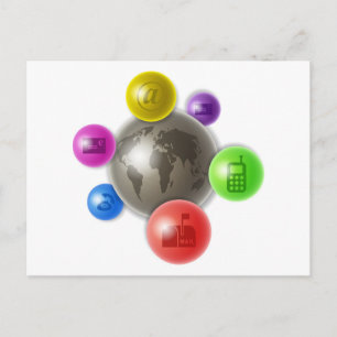 Carte Postale Monde de la communication
